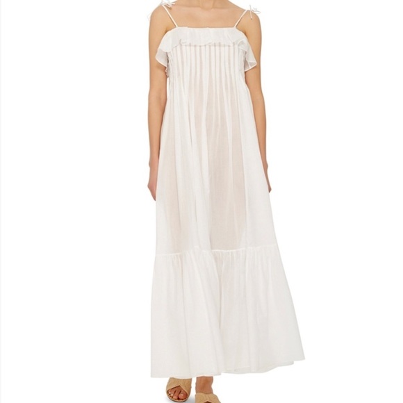 Three Graces London Dresses & Skirts - Three Graces London Tuckernuck Tybalt Ruffled Cotton Mousseline Dress